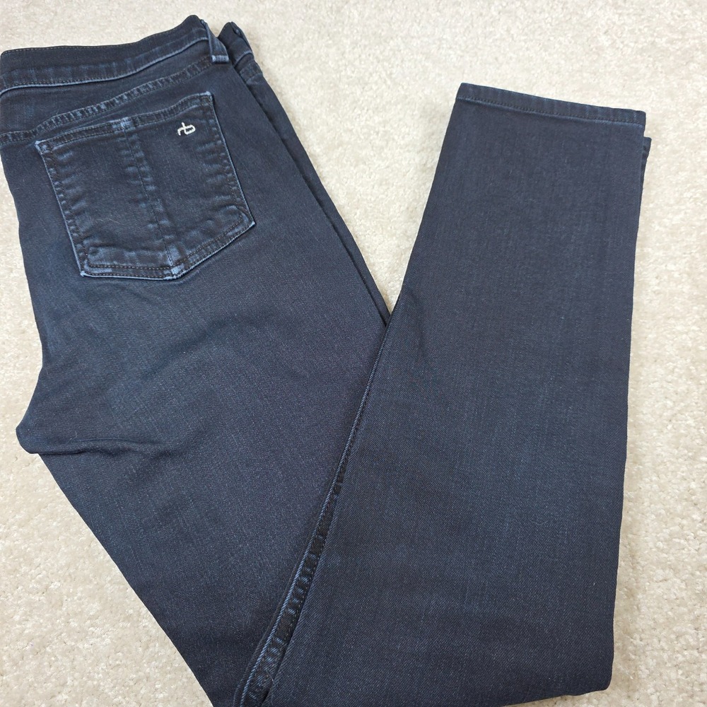 Rag & Bone Skinny Leg Jeans Womens 28‎ Coal Blue Denim Dark Wash USA Made